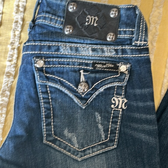 Miss Me Skinny Jeans w/ Rhinestone Embellishments - Picture 2 of 16